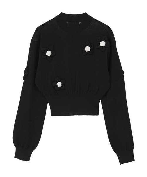 CLANE(クラネ)の「【CLANE/クラネ】FLOWER MOTIF KNIT CARDIGAN/フラワーモチーフニットカーディガン(カーディガン/ボレロ・レディース・ブラック/ブラウン/イエロー・1/2)」の11枚目の写真