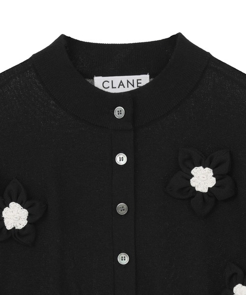 CLANE(クラネ)の「【CLANE/クラネ】FLOWER MOTIF KNIT CARDIGAN/フラワーモチーフニットカーディガン(カーディガン/ボレロ・レディース・ブラック/ブラウン/イエロー・1/2)」の12枚目の写真