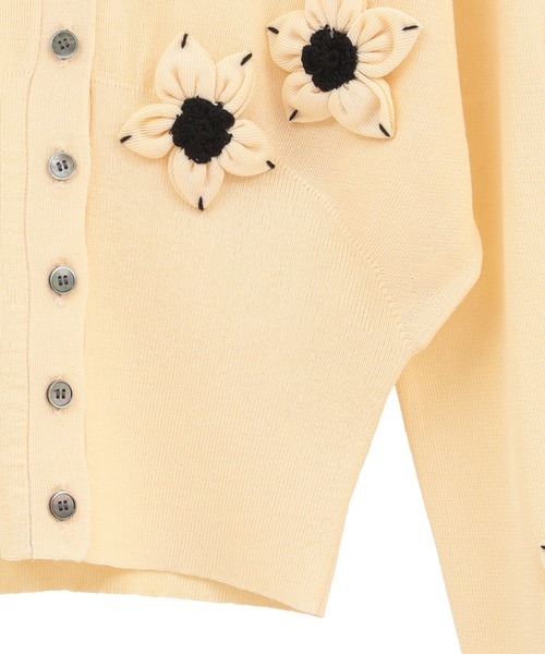 CLANE(クラネ)の「【CLANE/クラネ】FLOWER MOTIF KNIT CARDIGAN/フラワーモチーフニットカーディガン(カーディガン/ボレロ・レディース・ブラック/ブラウン/イエロー・1/2)」の20枚目の写真
