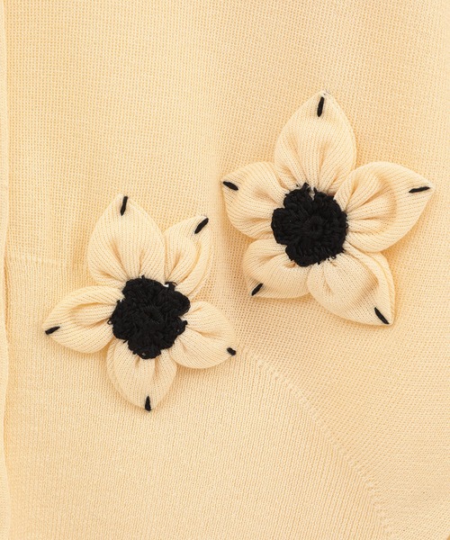 CLANE(クラネ)の「【CLANE/クラネ】FLOWER MOTIF KNIT CARDIGAN/フラワーモチーフニットカーディガン(カーディガン/ボレロ・レディース・ブラック/ブラウン/イエロー・1/2)」の22枚目の写真