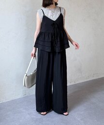 Thevon | フロントリボンビスチェセットアップ(つなぎ/オールインワン)