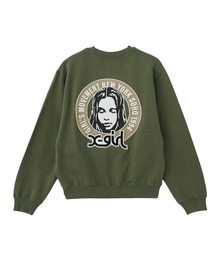 FACE IN CIRCLE LOGO PATCH CREWNECK SWEATSHIRT