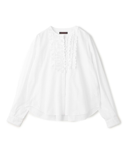 TOMORROWLAND collection(トゥモローランドコレクション)の「ホワイトコンビネーション ラッフルブラウス(シャツ/ブラウス・レディース・ホワイト・36)」の1枚目の写真