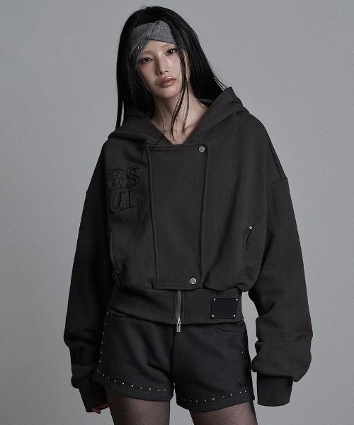as you are(アズユーアー)の「◇ASYOUARE◇ブランド直輸入正規品/HIDE クロップド ジップアップ フーディー HIDE CROP HOOD ZIP-UP(パーカー・レディース・チャコール/グレー・FREE)」の6枚目の写真
