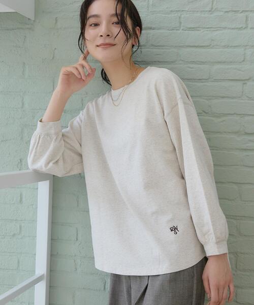 Dessin(デッサン)の「【洗える/7色展開/XS-L】バックヘンリーミニ裏毛 長袖(Tシャツ/カットソー・レディース・ライトグレー/ベビーピンク/ブルー/ワインレッド/ライトベージュ/キャメル/ブラック・01/02/00/03)」の8枚目の写真