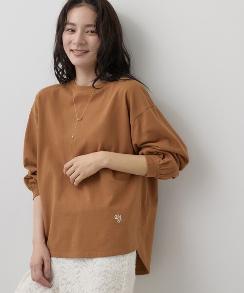 Dessin(デッサン)の「【洗える/7色展開/XS-L】バックヘンリーミニ裏毛 長袖(Tシャツ/カットソー・レディース・ライトグレー/ベビーピンク/ブルー/ワインレッド/ライトベージュ/キャメル/ブラック・01/02/00/03)」の17枚目の写真
