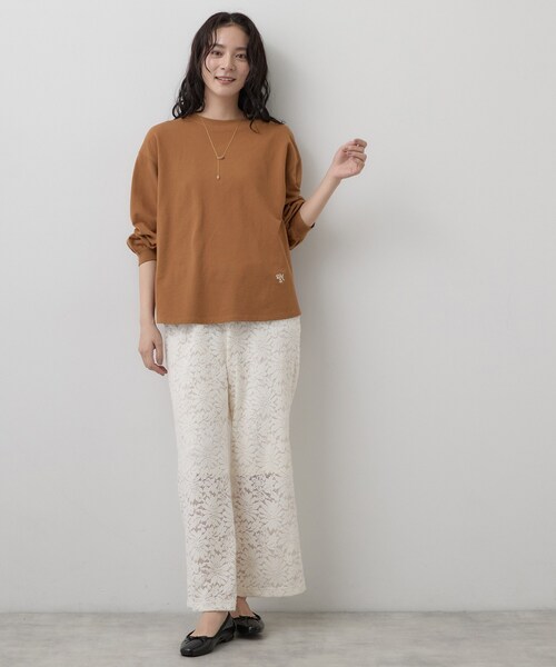 Dessin(デッサン)の「【洗える/7色展開/XS-L】バックヘンリーミニ裏毛 長袖(Tシャツ/カットソー・レディース・ライトグレー/ベビーピンク/ブルー/ワインレッド/ライトベージュ/キャメル/ブラック・01/02/00/03)」の19枚目の写真
