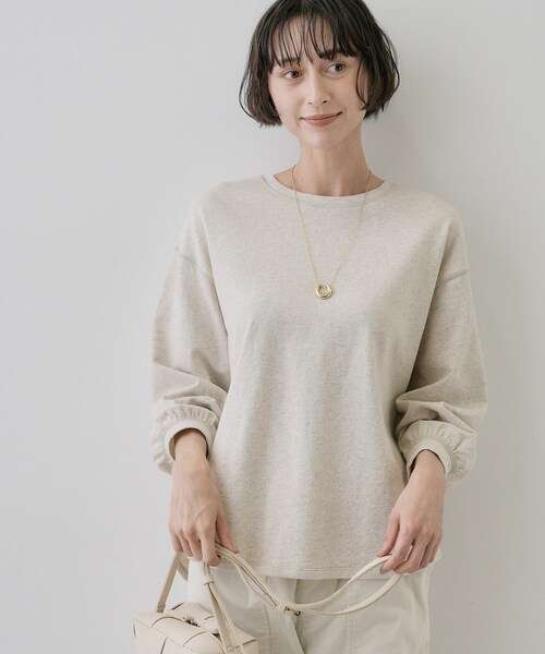 Dessin(デッサン)の「【洗える/7色展開/XS-L】バックヘンリーミニ裏毛 長袖(Tシャツ/カットソー・レディース・ライトグレー/ベビーピンク/ブルー/ワインレッド/ライトベージュ/キャメル/ブラック・01/02/00/03)」の22枚目の写真