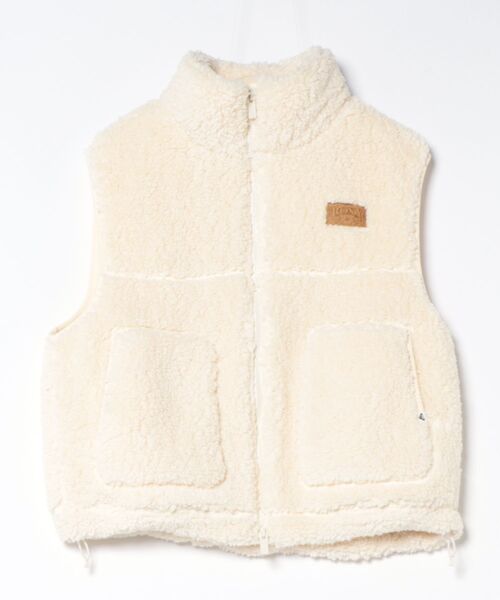 ROXY(ロキシー)の「ROXY TEDDY BOA VEST 撥水ボアベスト 【2026年秋冬モデル】(ベスト・レディース・ナチュラル/グリーン/ブルー/ブラウン/チャコールグレー・LARGE/MEDIUM/SMALL)」の4枚目の写真