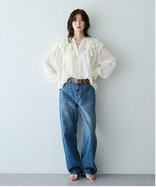 YECCA VECCA(イェッカヴェッカ)の「ルーズストレートデニム(デニムパンツ・レディース・グレー/インディゴブルー・M/S)」の9枚目の写真