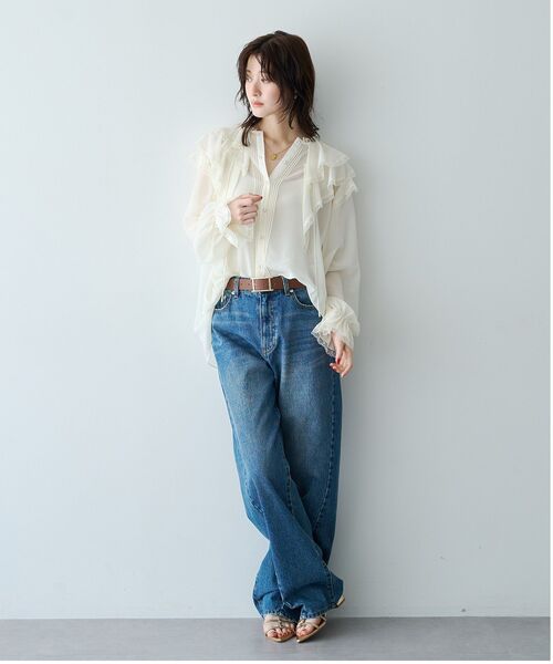 YECCA VECCA(イェッカヴェッカ)の「ルーズストレートデニム(デニムパンツ・レディース・グレー/インディゴブルー・M/S)」の10枚目の写真