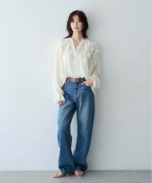 YECCA VECCA(イェッカヴェッカ)の「ルーズストレートデニム(デニムパンツ・レディース・グレー/インディゴブルー・M/S)」の11枚目の写真
