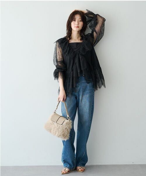 YECCA VECCA(イェッカヴェッカ)の「ルーズストレートデニム(デニムパンツ・レディース・グレー/インディゴブルー・M/S)」の19枚目の写真