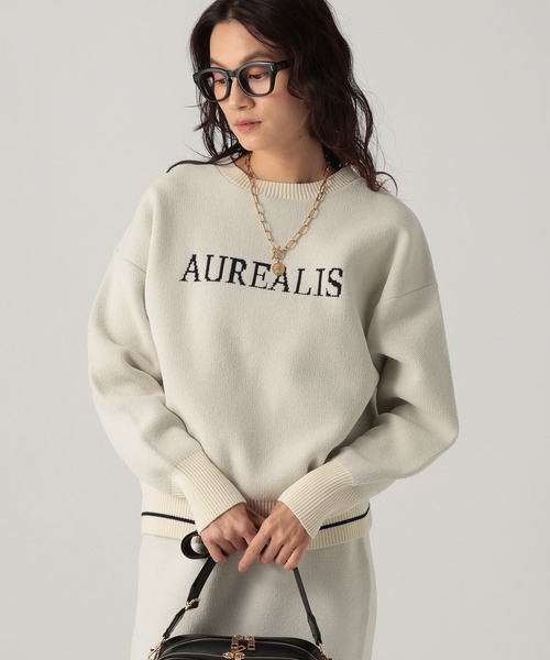 Elura(エルーラ)の「モールロゴニット/1085551(Tシャツ/カットソー・レディース・ネイビー/オフホワイト/グレイッシュベージュ・FREE)」の2枚目の写真