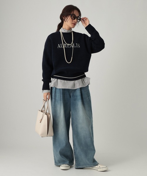 Elura(エルーラ)の「モールロゴニット/1085551(Tシャツ/カットソー・レディース・ネイビー/オフホワイト/グレイッシュベージュ・FREE)」の11枚目の写真