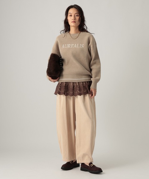 Elura(エルーラ)の「モールロゴニット/1085551(Tシャツ/カットソー・レディース・ネイビー/オフホワイト/グレイッシュベージュ・FREE)」の7枚目の写真