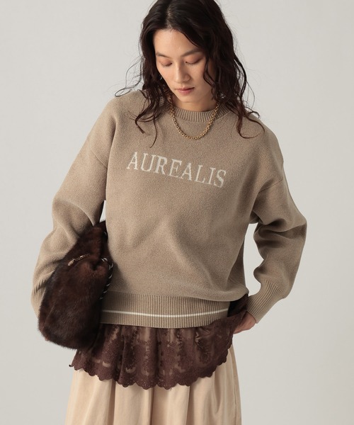 Elura(エルーラ)の「モールロゴニット/1085551(Tシャツ/カットソー・レディース・ネイビー/オフホワイト/グレイッシュベージュ・FREE)」の9枚目の写真