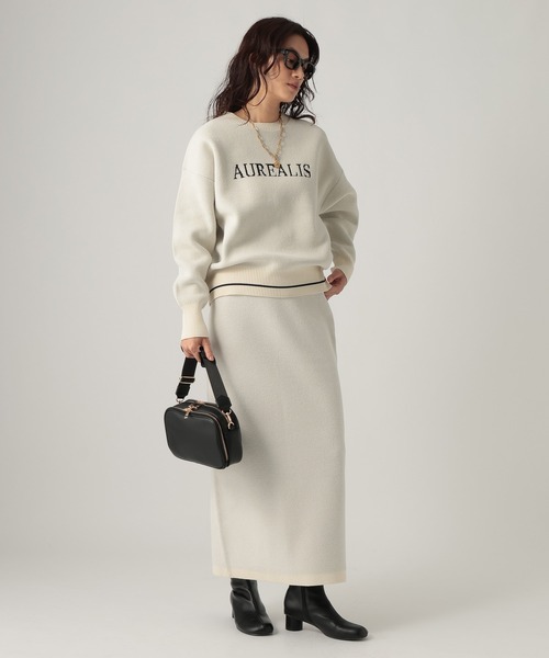 Elura(エルーラ)の「モールロゴニット/1085551(Tシャツ/カットソー・レディース・ネイビー/オフホワイト/グレイッシュベージュ・FREE)」の4枚目の写真