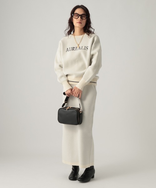Elura(エルーラ)の「モールロゴニット/1085551(Tシャツ/カットソー・レディース・ネイビー/オフホワイト/グレイッシュベージュ・FREE)」の5枚目の写真