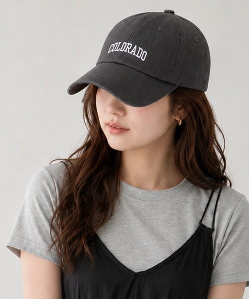 aimoha(アイモハ)の「aimoha/英字ロゴ刺繍キャップ(キャップ・レディース・ブラウン/ブラック/オフホワイト/グレー・FREE)」の6枚目の写真