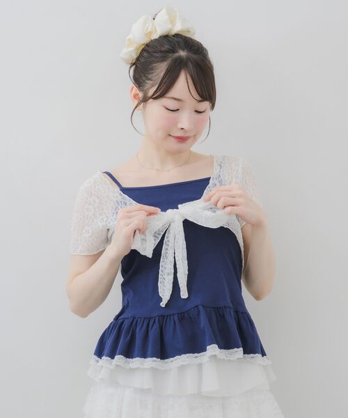 ems excite(エムズエキサイト)の「【セットアイテム】BIGリボンボレロSET(アンサンブル・レディース・ベージュ/ダークブルー/ライトグレー・FREE)」の13枚目の写真