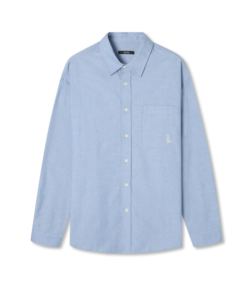 ADHOC(アドホック)の「男性ベーシックワンポケットオックスフォードシャツ(スカイブルー)(HBRLS30)(シャツ/ブラウス・メンズ・その他・110/95)」の1枚目の写真