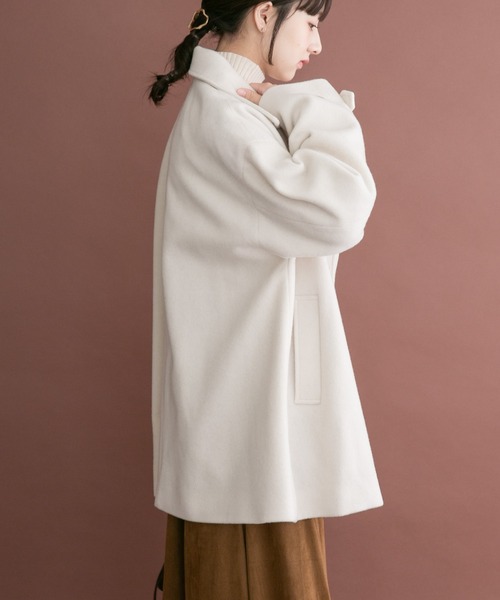 ITEMS URBANRESEARCH（アイテムズ アーバンリサーチ）の「尾州ウールミドルジャケット（ピーコート・レディース・オフホワイト/ネイビー/ブラウン・FREE）」の21枚目の写真