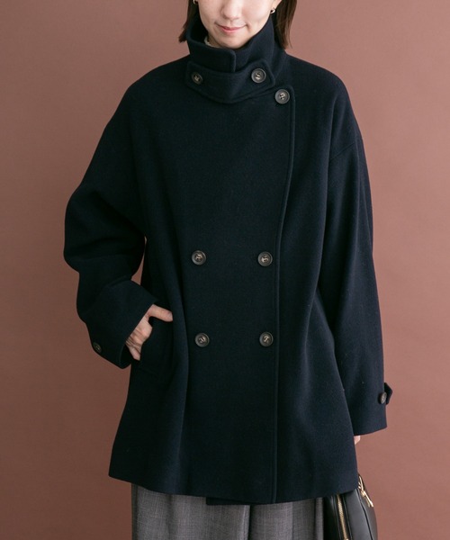 ITEMS URBANRESEARCH（アイテムズ アーバンリサーチ）の「尾州ウールミドルジャケット（ピーコート・レディース・オフホワイト/ネイビー/ブラウン・FREE）」の11枚目の写真