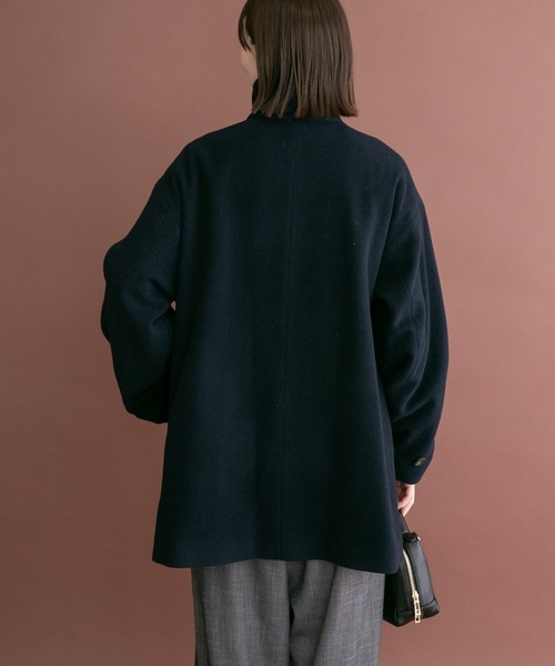 ITEMS URBANRESEARCH（アイテムズ アーバンリサーチ）の「尾州ウールミドルジャケット（ピーコート・レディース・オフホワイト/ネイビー/ブラウン・FREE）」の14枚目の写真