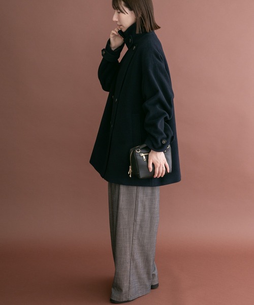 ITEMS URBANRESEARCH（アイテムズ アーバンリサーチ）の「尾州ウールミドルジャケット（ピーコート・レディース・オフホワイト/ネイビー/ブラウン・FREE）」の16枚目の写真