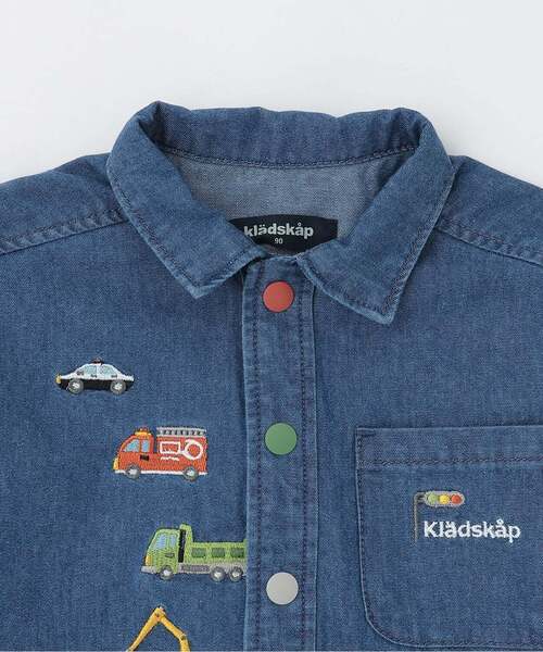 kladskap(クレードスコープ)の「働く車刺しゅう長袖シャツ(シャツ/ブラウス・キッズ・ブラック/ネイビー・90cm/110cm/120cm/130cm)」の4枚目の写真