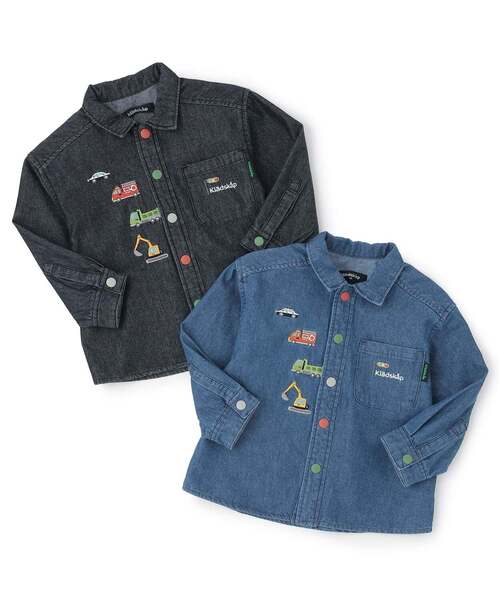 kladskap(クレードスコープ)の「働く車刺しゅう長袖シャツ(シャツ/ブラウス・キッズ・ブラック/ネイビー・90cm/110cm/120cm/130cm)」の10枚目の写真