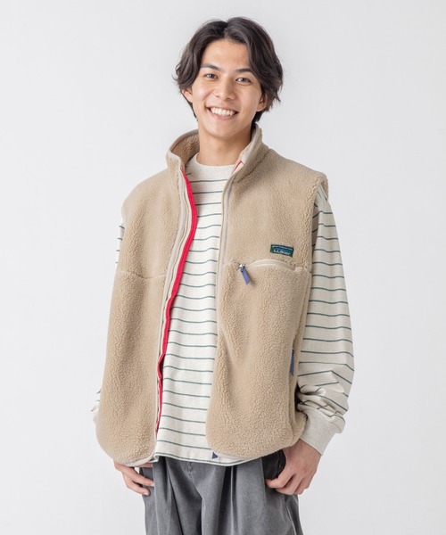 L.L.Bean（エルエルビーン）の「【JAPAN EDITION】トップシャム・ボア・フリース・ベスト（ベスト・メンズ・ブラウン/ライトグレー/ライトベージュ・LARGE/MEDIUM/SMALL）」の4枚目の写真