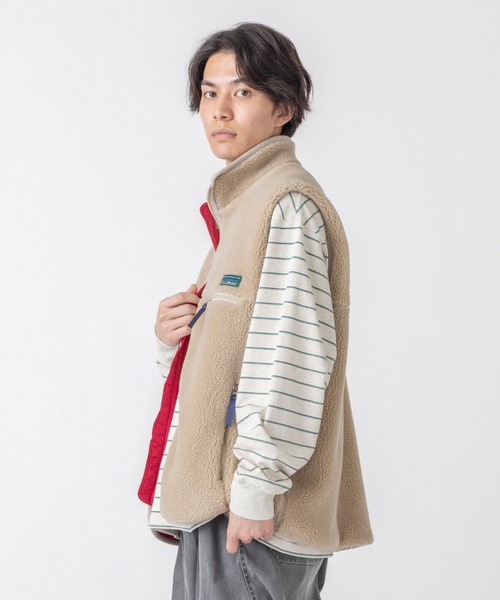 L.L.Bean（エルエルビーン）の「【JAPAN EDITION】トップシャム・ボア・フリース・ベスト（ベスト・メンズ・ブラウン/ライトグレー/ライトベージュ・LARGE/MEDIUM/SMALL）」の5枚目の写真