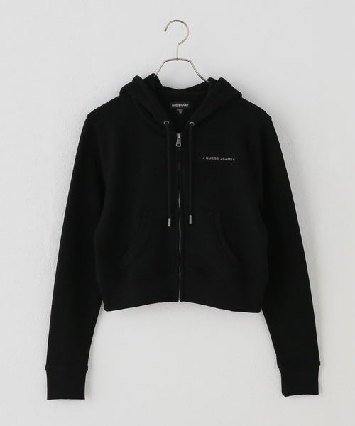 GUESS JEANS(ゲスジーンズ)の「GUESS JEANS / ゲス ジーンズ STAR PRINT WAFFLE HOODIE(パーカー・レディース・ブラック・SMALL)」の1枚目の写真