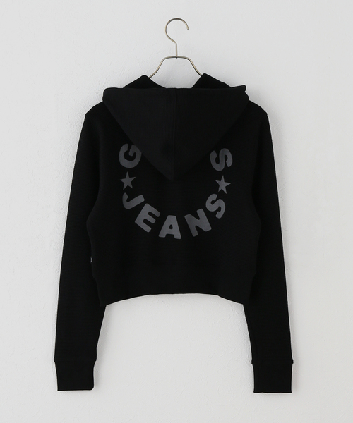 GUESS JEANS(ゲスジーンズ)の「GUESS JEANS / ゲス ジーンズ STAR PRINT WAFFLE HOODIE(パーカー・レディース・ブラック・SMALL)」の2枚目の写真