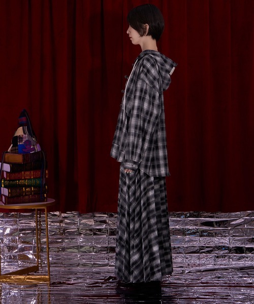 Nora Lily(ノラリリー)の「【Nora Lily】Fade Check China Shirt Hoodie(シャツ/ブラウス・レディース・ベージュ/ブラック・FREE)」の8枚目の写真