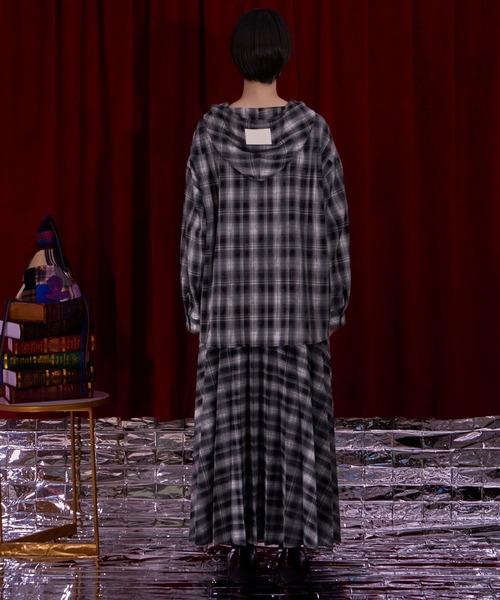 Nora Lily(ノラリリー)の「【Nora Lily】Fade Check China Shirt Hoodie(シャツ/ブラウス・レディース・ベージュ/ブラック・FREE)」の9枚目の写真