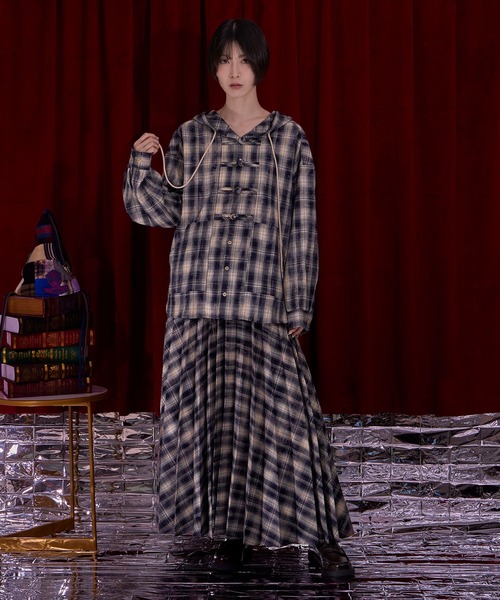 Nora Lily(ノラリリー)の「【Nora Lily】Fade Check China Shirt Hoodie(シャツ/ブラウス・レディース・ベージュ/ブラック・FREE)」の16枚目の写真