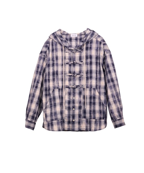 Nora Lily(ノラリリー)の「【Nora Lily】Fade Check China Shirt Hoodie(シャツ/ブラウス・レディース・ベージュ/ブラック・FREE)」の19枚目の写真