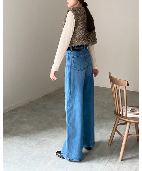 She's Closet(シーズクローゼット)の「クルーネック長袖 リブシアートップス ロングTシャツ(Tシャツ/カットソー・レディース・アイボリー/ブラウン/ブラック/オフホワイト・FREE)」の21枚目の写真