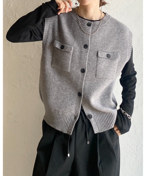 She's Closet(シーズクローゼット)の「クルーネック長袖 リブシアートップス ロングTシャツ(Tシャツ/カットソー・レディース・アイボリー/ブラウン/ブラック/オフホワイト・FREE)」の16枚目の写真