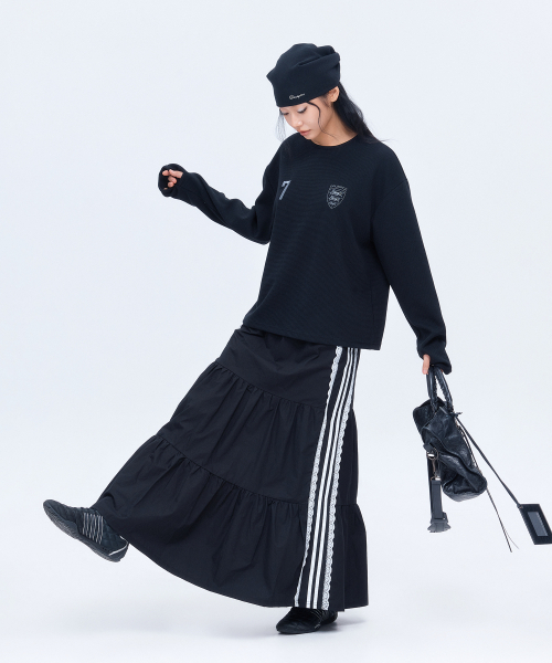 DAUSPICE(ディーオスピス)の「(DUC) アスレチック ワッフル長袖 ブラック(Tシャツ/カットソー・レディース・ブラック・ONE SIZE)」の3枚目の写真