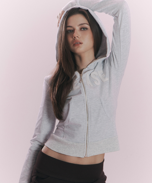PLEASENOFOLLOW(プリーズノーフォロー)の「Dorothy Logo Patch Hoodie (White Melange)(パーカー・レディース・その他・FREE)」の2枚目の写真