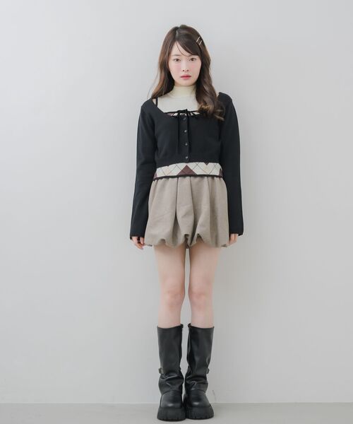ems excite（エムズエキサイト）の「【セットアイテム】アーガイルニット＆ボレロSET（ニット/セーター・レディース・ナチュラル/ベージュ/ブラック・FREE）」の21枚目の写真