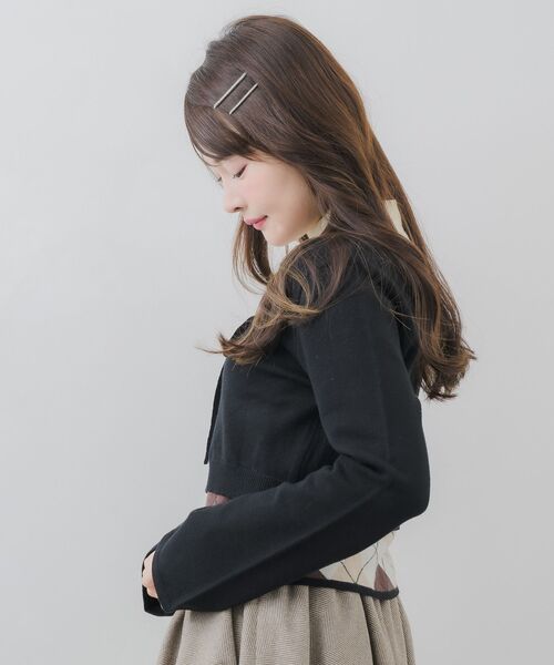 ems excite（エムズエキサイト）の「【セットアイテム】アーガイルニット＆ボレロSET（ニット/セーター・レディース・ナチュラル/ベージュ/ブラック・FREE）」の15枚目の写真