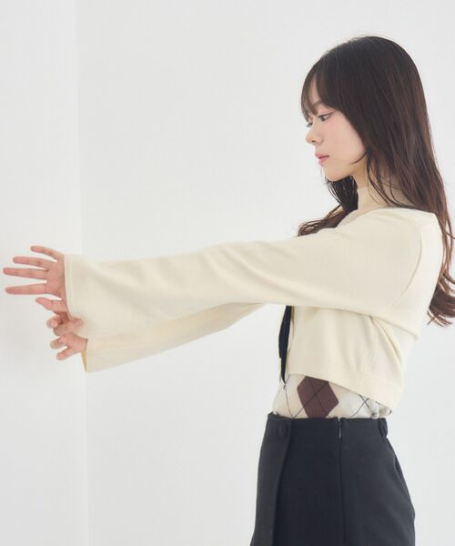 ems excite（エムズエキサイト）の「【セットアイテム】アーガイルニット＆ボレロSET（ニット/セーター・レディース・ナチュラル/ベージュ/ブラック・FREE）」の9枚目の写真