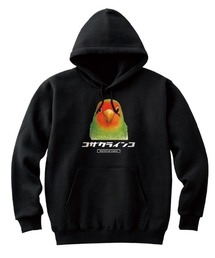 Moftique(モフティック) プルパーカー スウェット 裏毛 コザクラインコ 鳥 ペット アニマル プリント トップス レディース ユニセックス