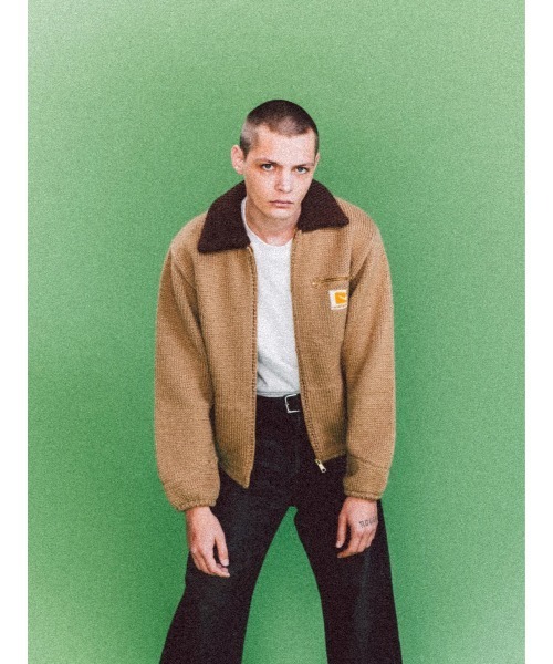 RICE NINE TEN（ライスナインテン）の「HOME MADE KNITTING DETROIT JACKET（ブルゾン・メンズ・ベージュ/インディゴブルー・MEDIUM/LARGE）」の2枚目の写真