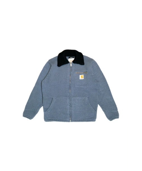 RICE NINE TEN（ライスナインテン）の「HOME MADE KNITTING DETROIT JACKET（ブルゾン・メンズ・ベージュ/インディゴブルー・MEDIUM/LARGE）」の7枚目の写真